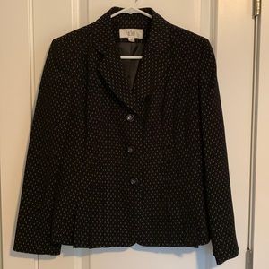 Le Suit 3 Button Black and White Jacket